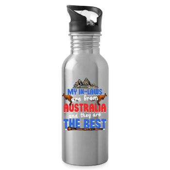 Australische Schwiegermutter - Trinkflasche mit integriertem Trinkhalm - Lightsilver - Rechts
