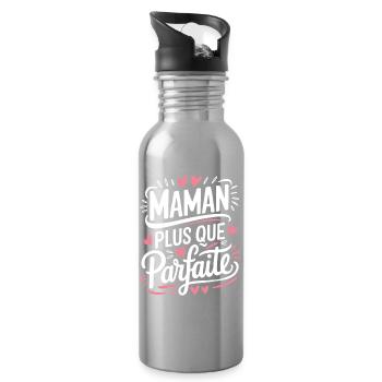 Maman plus que Parfaite - Gourde avec paille intégrée - argent clair - Droite