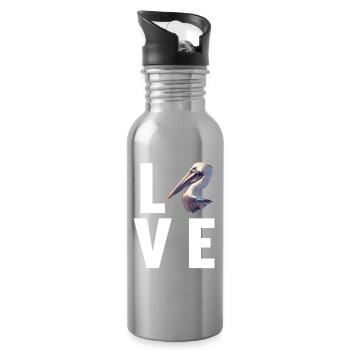 Pelicans Pelican - Water bottle with straw - silver - Right