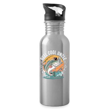 Angler T-Shirt – Reel Cool Uncle - Water bottle with straw - silver - Right