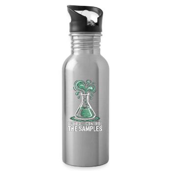 Lab Technician Be Nice I Control Laboratory Work - Trinkflasche mit integriertem Trinkhalm - Lightsilver - Rechts