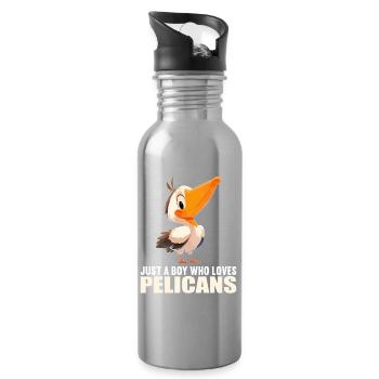 Pelikane Pelikan - Trinkflasche mit integriertem Trinkhalm - Lightsilver - Rechts