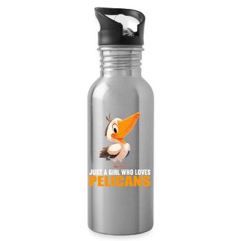 Pelikane Pelikan - Trinkflasche mit integriertem Trinkhalm - Lightsilver - Rechts