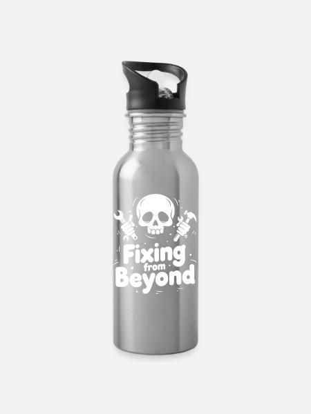 Schädelwerkstatt Beyond Repair - Trinkflasche mit integriertem Trinkhalm - Lightsilver
