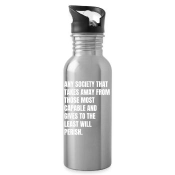 toute société qui prive ces - Gourde avec paille intégrée - argent clair - Droite