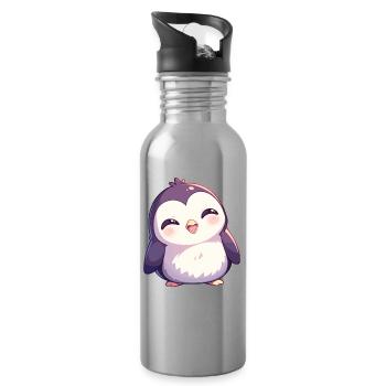 Penguins Penguin - Water bottle with straw - silver - Right