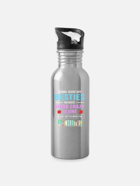 Schulsekretärin Sekretärin Schule - Trinkflasche mit integriertem Trinkhalm - Lightsilver