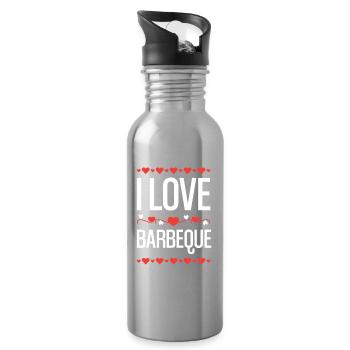 I Love Barbeque - Trinkflasche mit integriertem Trinkhalm - Lightsilver - Rechts