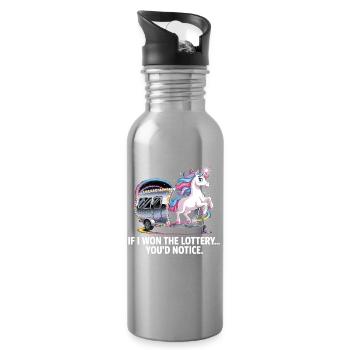 Funny If I Won The Lottery You’d Notice Yacht boat - Trinkflasche mit integriertem Trinkhalm - Lightsilver - Rechts