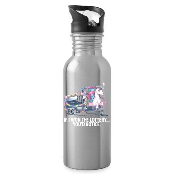 Funny If I Won The Lottery You'd Notice Yacht boat - Water bottle with straw - silver - Right