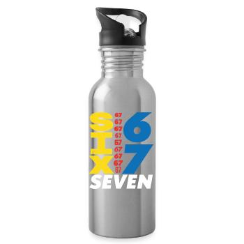 Six Seven, 67 - Water bottle with straw - silver - Right