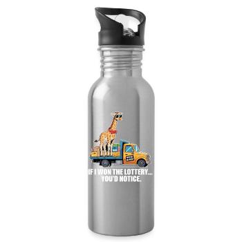 Funny If I Won The Lottery You'd Notice Yacht boat - Water bottle with straw - silver - Right