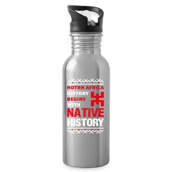 Indigenous History of North Africa - Water bottle with straw - silver - Right
