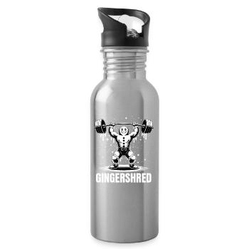 Christmas Gingerbread Pumper Gym Bodybuilding - Trinkflasche mit integriertem Trinkhalm - Lightsilver - Rechts