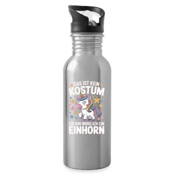 Ce n’est pas un costume, je suis vraiment une licorne - Gourde avec paille intégrée - argent clair - Droite