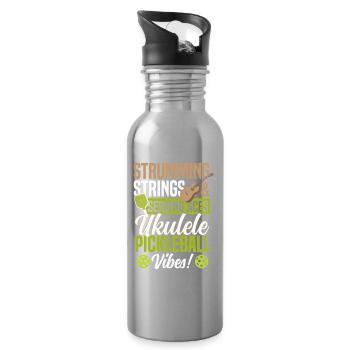 Hawaii Guitare Ukemusic Pickleball Ukulele - Gourde avec paille intégrée - argent clair - Droite