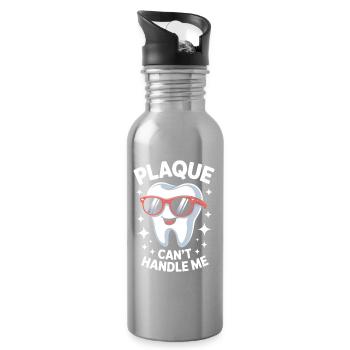 Dentist Saying Tooth Funny Dentist Gift - Water bottle with straw - silver - Right
