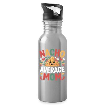 Nacho Durchschnittliche Mama Lustig - Trinkflasche mit integriertem Trinkhalm - Lightsilver - Rechts