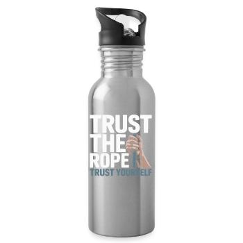 Rock Climbing Mountain Climb Carabiner Bouldering - Water bottle with straw - silver - Right