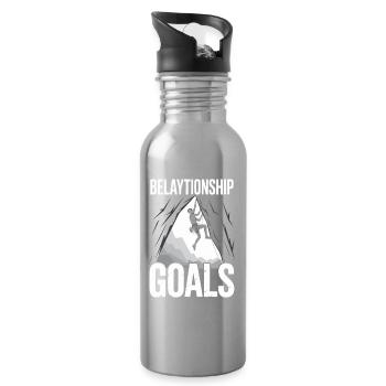 Klettern Bergsteigen Karabiner Bouldern - Trinkflasche mit integriertem Trinkhalm - Lightsilver - Rechts