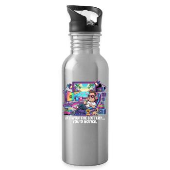 Funny If I Won The Lottery You'd Notice Yacht boat - Water bottle with straw - silver - Right