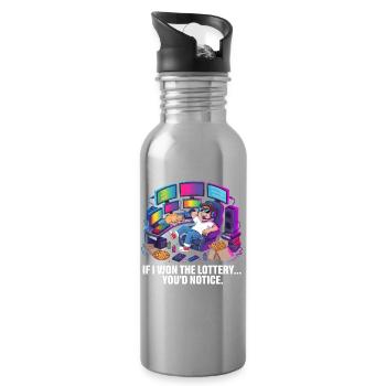 Funny If I Won The Lottery You'd Notice Yacht boat - Water bottle with straw - silver - Right