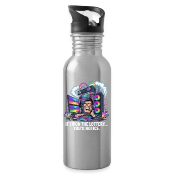 Funny If I Won The Lottery You'd Notice Yacht boat - Water bottle with straw - silver - Right