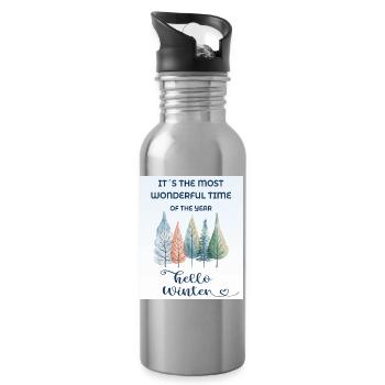 It’s the Most Wonderful Time of the Year – Winter - Trinkflasche mit integriertem Trinkhalm - Lightsilver - Rechts