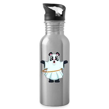 Panda Halloween Fitness - Water bottle with straw - silver - Right