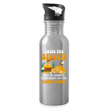 Biscuit au miel Délice d’abeille - Gourde avec paille intégrée - argent clair - Droite