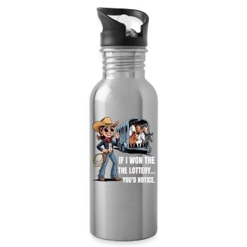 Funny If I Won The Lottery You'd Notice Yacht boat - Water bottle with straw - silver - Right