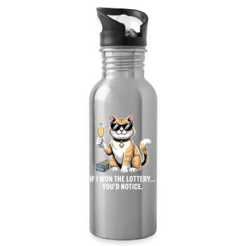 Funny If I Won The Lottery You'd Notice Yacht boat - Water bottle with straw - silver - Right