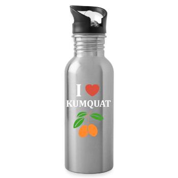 I like Kumquat and its orange fruits - Water bottle with straw - silver - Right