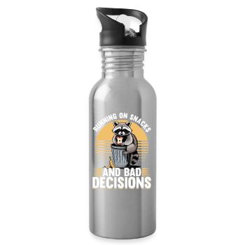 Funny Raccoon - Trinkflasche mit integriertem Trinkhalm - Lightsilver - Rechts