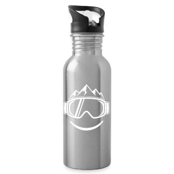 Cool Skifahren Après Ski Party Crew Schnee Skifahren Ski - Trinkflasche mit integriertem Trinkhalm - Lightsilver - Rechts