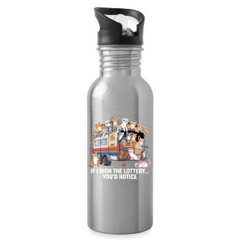 Funny If I Won The Lottery You'd Notice - Water bottle with straw - silver - Right