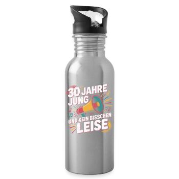 30 Jahre Jung und Kein Bisschen Leise - Trinkflasche mit integriertem Trinkhalm - Lightsilver - Rechts