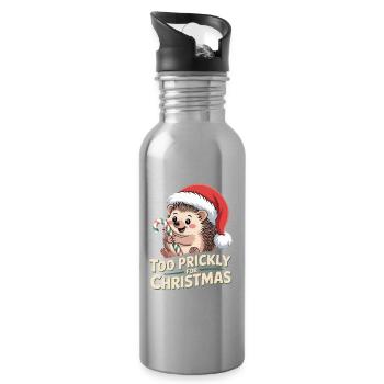 Igel Weihnachten Humor - Trinkflasche mit integriertem Trinkhalm - Lightsilver - Rechts