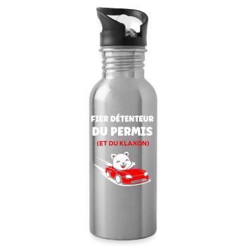 Driver's license humor - Water bottle with straw - silver - Right