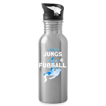 COOLE JUNGS SPIELEN FUßBALL - Trinkflasche mit integriertem Trinkhalm - Lightsilver - Rechts