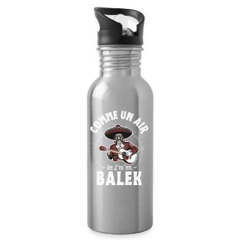Comme un air de Balek - Humour gift idea - Water bottle with straw - silver - Right