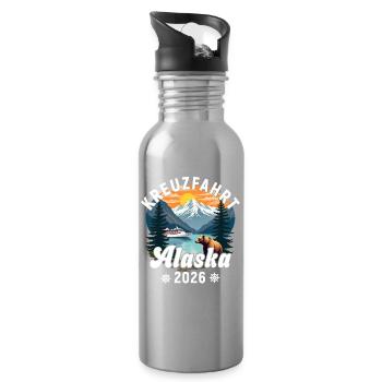 Cruise Alaska 2026 - Water bottle with straw - silver - Right