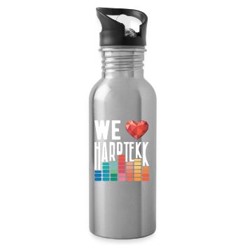 We Love Hardtekk Tekke East Germany - Water bottle with straw - silver - Right