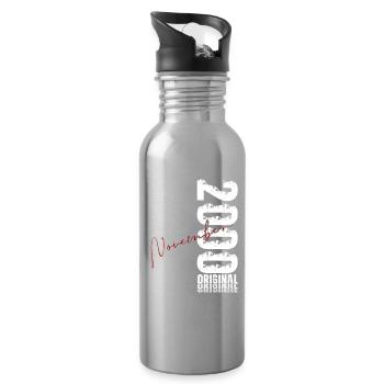 25ème Anniversaire Original Novembre Millésime 2000 - Gourde avec paille intégrée - argent clair - Droite
