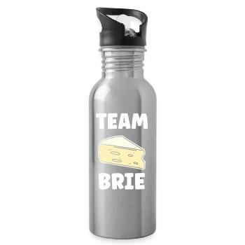 Humour fromage brie - Gourde avec paille intégrée - argent clair - Droite