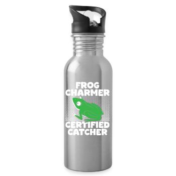 Frog Catcher Charmer Cretified Frog - Trinkflasche mit integriertem Trinkhalm - Lightsilver - Rechts