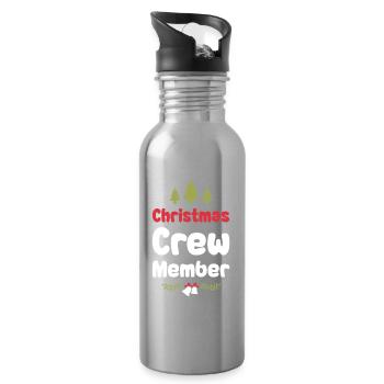 Weihnachten Crew Christmas - Water bottle with straw - silver - Right