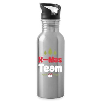 X-Mas Team - Water bottle with straw - silver - Right
