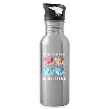 Lizard - Water bottle with straw - silver - Right