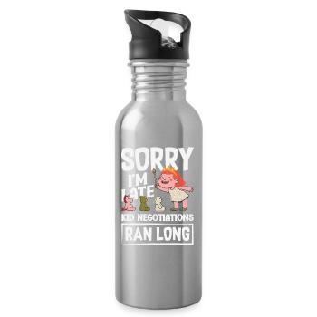 Sorry I'm late. - Water bottle with straw - silver - Right